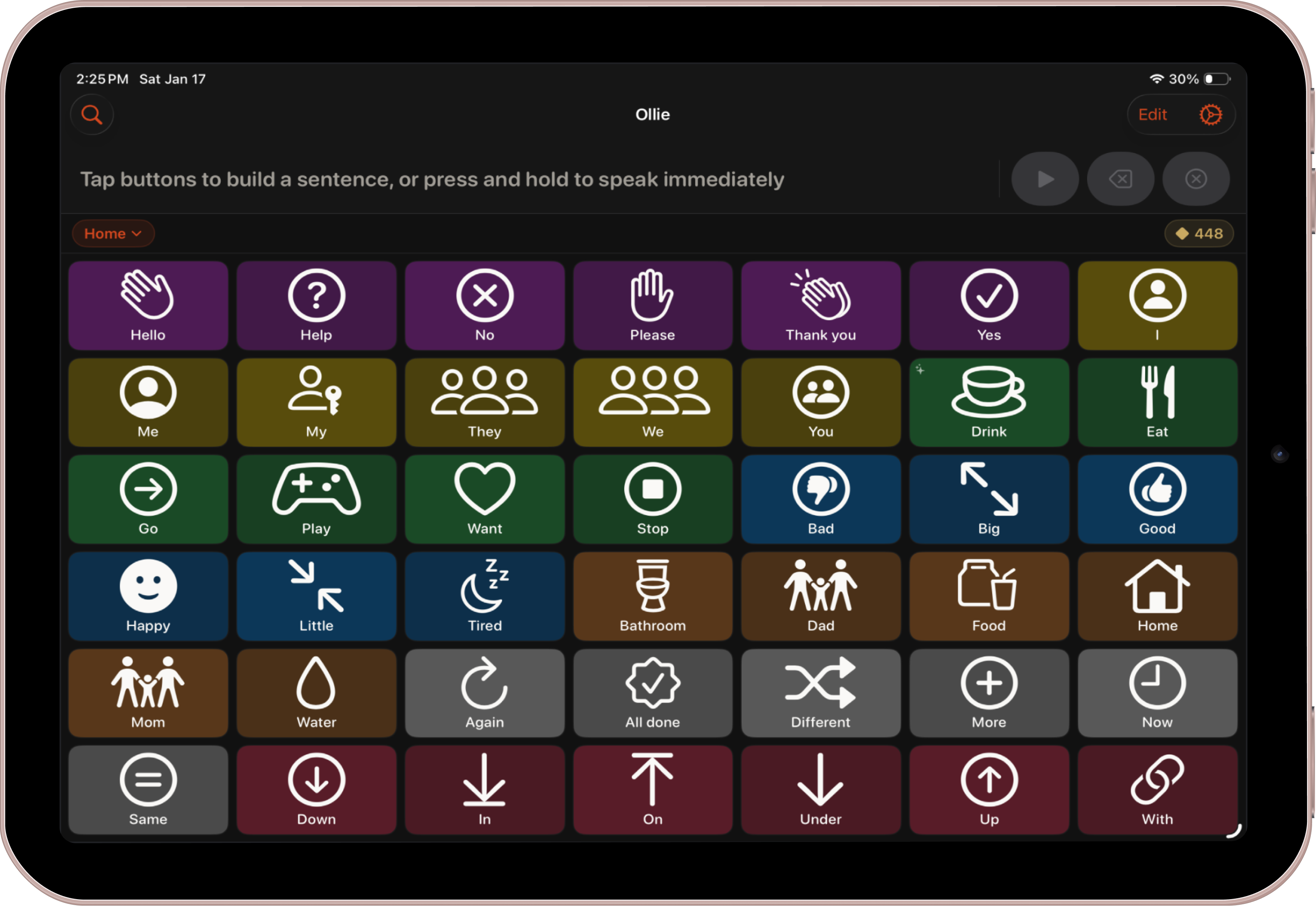 ollie dark mode on iPad